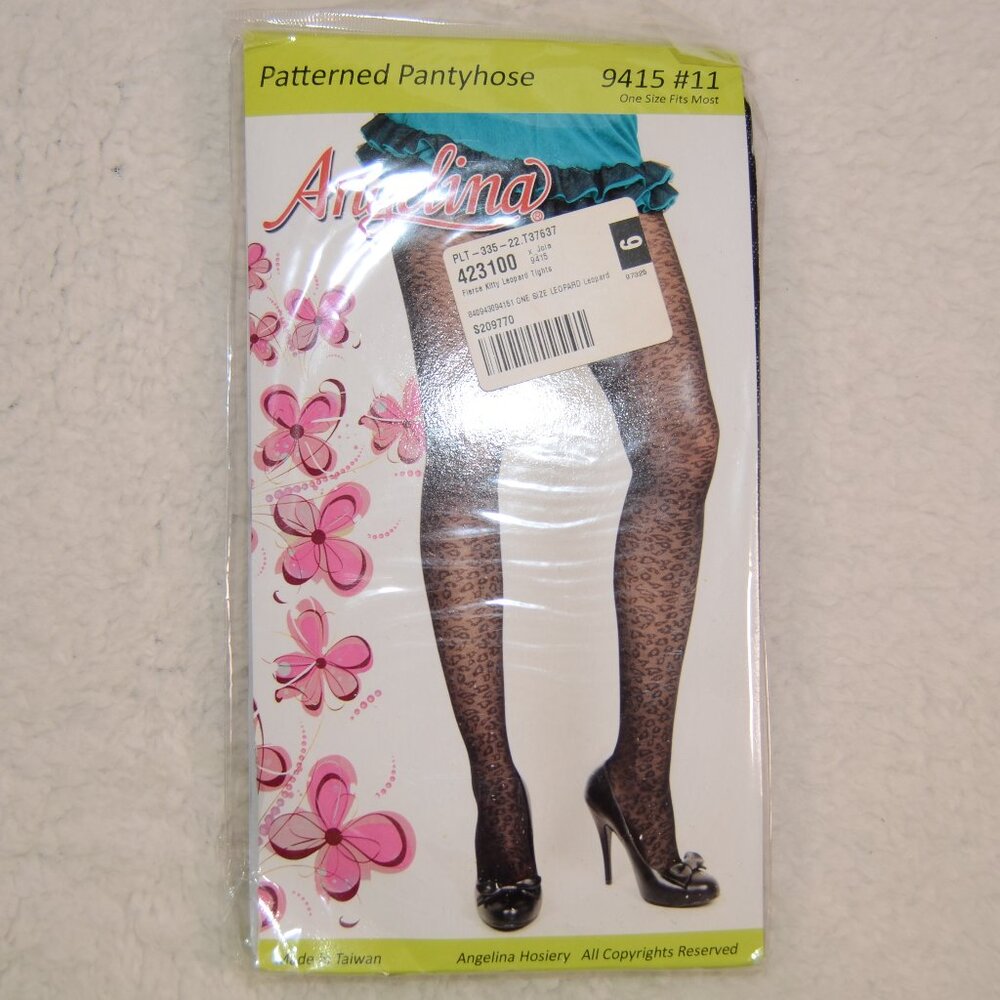 Angelina Leopard patterned stockings NWT OS